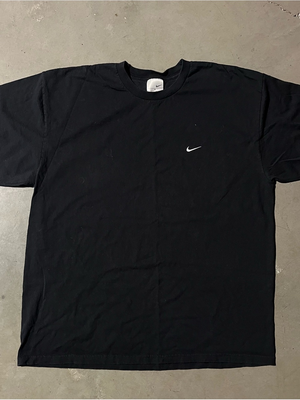 Nike Black Short Sleeve Crewneck T-Shirt with White Swoosh